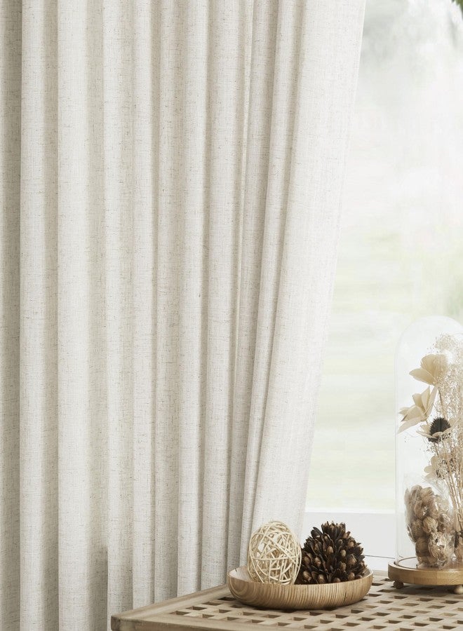 Central Park Natural Pinch Pleat Light Filtering Curtain with Microfiber Liner Linen Blended Textured Window Treatment Privacy Drape 90 Inch for Living Room Bedroom with Back Tabs Hooks, 40" Wx90 Lx2 - Image 5